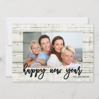 Cartes Pour Fêtes Annuelles Cadre rustique Joyeux Jour de l'An Script de vacan
