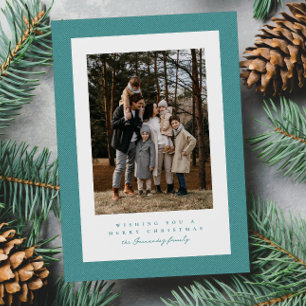 Cartes Pour Fêtes Annuelles Cadre simple en écossais sarcelle pour photo de No
