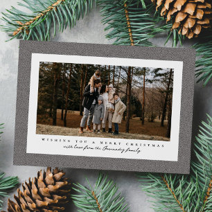 Cartes Pour Fêtes Annuelles Cadre tweed classique photo de Noël noir blanc