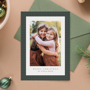 Cartes Pour Fêtes Annuelles Cadre vert à carreaux classique pour photo de Noël