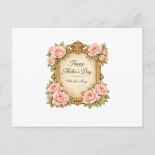 Cartes Pour Fêtes Annuelles Cadre Vintage Rose Fête des Mères Antique