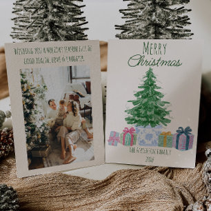 Cartes Pour Fêtes Annuelles Cadres colorés d'arbre de Noël vert ironique