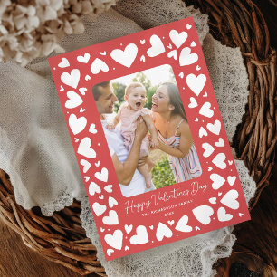 Cartes Pour Fêtes Annuelles Cadres de coeur dessinés à la main Valentines Day
