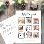 Cartes Pour Fêtes Annuelles Cadres de Doodles Multiphoto Quel An Noël<br><div class="desc">Cette carte postale de Noël "année en revue" est idéale pour toute personne qui souhaite une belle année à venir pour sa famille et ses amis tout en présentant les meilleurs moments de l'année qui passe. Le design moderne a un style minimaliste et dispose de sept photos personnalisables placées à...</div>