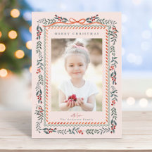 Cadres d'framboise rouge Pink Christmas Photo