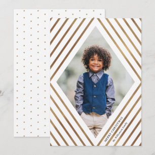 Cartes Pour Fêtes Annuelles Cadres Gold Diamond Stripes Photo Noël