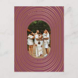 Cartes Pour Fêtes Annuelles Cadres Ovale Or Photo Personnalisée Famille Noël