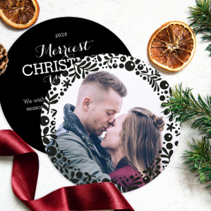 Cartes Pour Fêtes Annuelles Cadres photo Black Berries moderne Ornement de vac