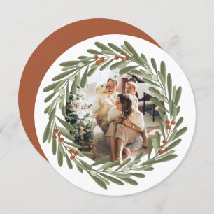Cartes Pour Fêtes Annuelles Cadres photo de la couronne personnalisée de Noël 