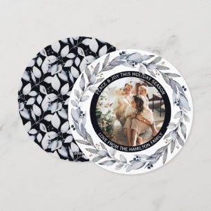 Cartes Pour Fêtes Annuelles Cadres photo de la couronne personnalisée de Noël 