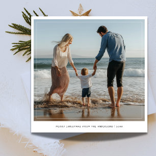 Cartes Pour Fêtes Annuelles Cadres Photo écriture de la plage Famille de Noël