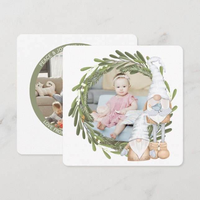 Cartes Pour Fêtes Annuelles Cadres photo personnalisées de Noël (Devant / Derrière)