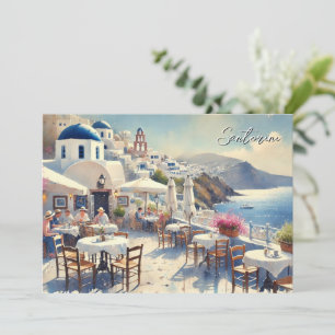 Cartes Pour Fêtes Annuelles Café à Santorin