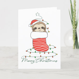 Cartes Pour Fêtes Annuelles Café de Sloth Christmas