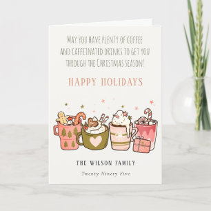 Cartes Pour Fêtes Annuelles Café Drôle Gras Boissons Caféinées Noël