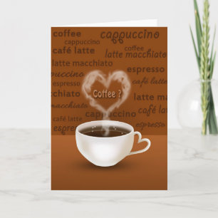 Cartes Pour Fêtes Annuelles Café ? Fumée en forme de coeur