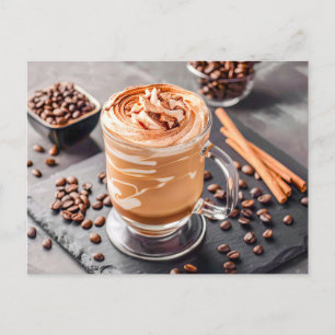 Cartes Pour Fêtes Annuelles Café glacé avec haricots de café cannelle