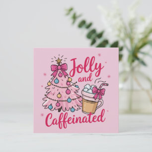 Cartes Pour Fêtes Annuelles Café Joyeux & Caféiné Noël Rétro Tendance 