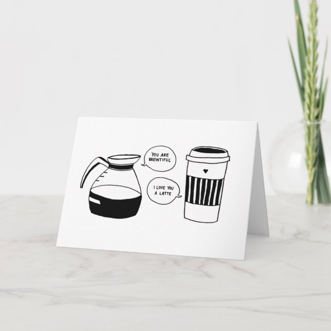 Cartes Pour Fêtes Annuelles Café Latte Valentine's Love (Devant)