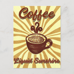 Cartes Pour Fêtes Annuelles Café Liquide Retro Vintage Soleil