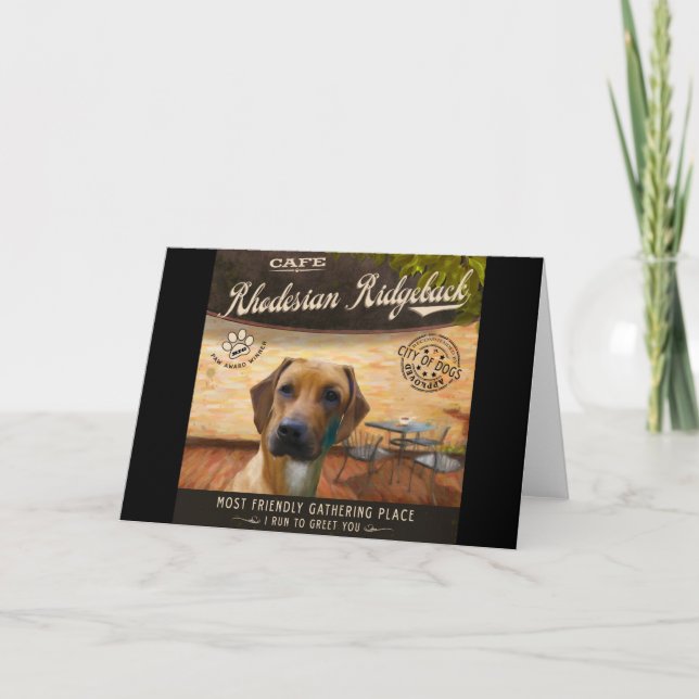 Cartes Pour Fêtes Annuelles Café Rhodesian Ridgeback (Devant)