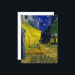 Cartes Pour Fêtes Annuelles Café Terrace Arles, Place du Forum par van Gogh<br><div class="desc">Vincent van Gogh - Cafe Terrace Arles (Cafe Terrace,  Place du Forum,  Arles),  1888. Vincent Willem van Gogh (1853-1890) était un peintre postimpressionniste hollandais qui devint à titre posthume l'une des figures les plus célèbres et influentes de l'histoire de l'art occidental.</div>