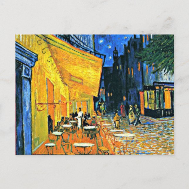Cartes Pour Fêtes Annuelles Cafe Terrace by Vincent van Gogh, (Devant)