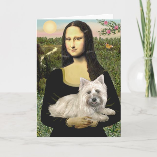Cartes Pour Fêtes Annuelles Cairn Terrier 4 - Mona Lisa (Devant)