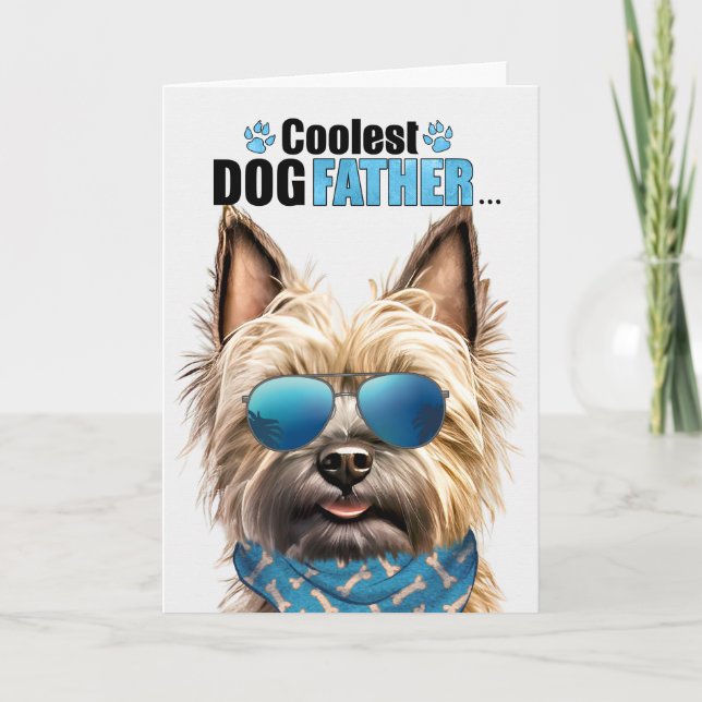 Cartes Pour Fêtes Annuelles Cairn Terrier Chien Coolest Papa Fête des pères (Devant)