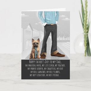 Cartes Pour Fêtes Annuelles Cairn Terrier Chien et Papa Drôle Fête des Pères