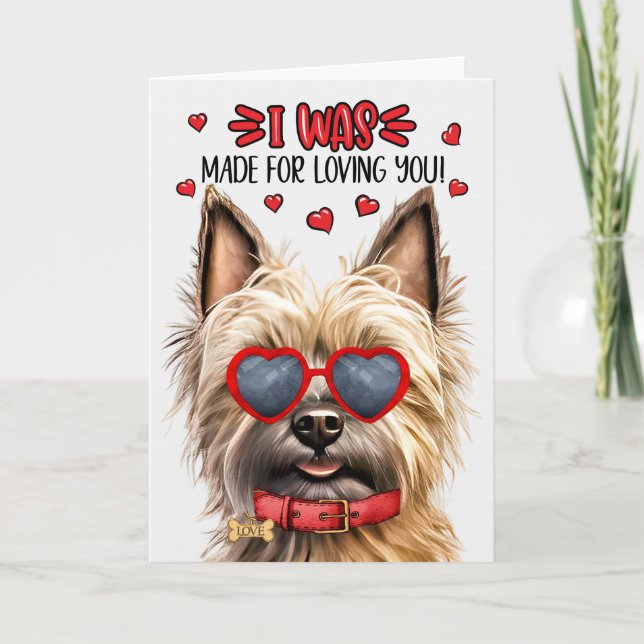 Cartes Pour Fêtes Annuelles Cairn Terrier Chien fait pour vous aimer Valentine (Devant)