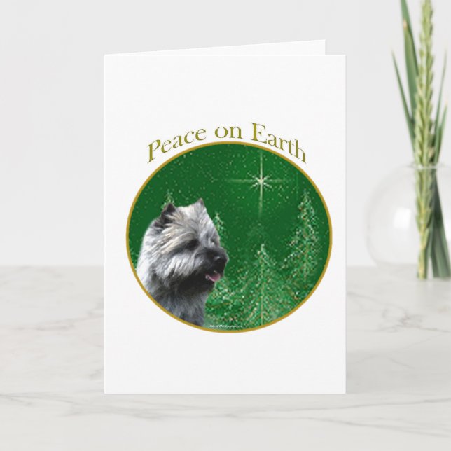 Cartes Pour Fêtes Annuelles Cairn Terrier Paix (Devant)