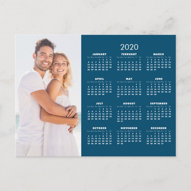 Cartes Pour Fêtes Annuelles Calendrier 2020 Votre photo (Devant)