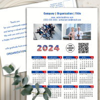 Calendrier 2024 Business Logo US Patriotic Blue Re