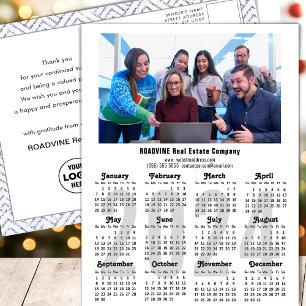 Cartes Pour Fêtes Annuelles Calendrier 2024 moderne photo d'entreprise minimal
