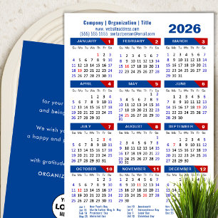 Cartes Pour Fêtes Annuelles Calendrier 2025 Business Logo US Patriotic Blue Re