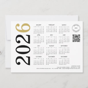 Cartes Pour Fêtes Annuelles Calendrier 2025 Logo de l'entreprise Code QR Bonne