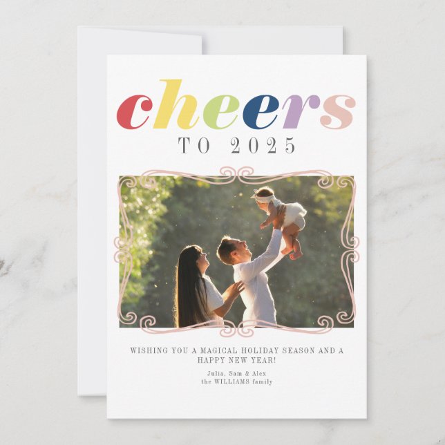 Cartes Pour Fêtes Annuelles Calendrier 2025 Moderne Nouvel An Vacances 1 Photo (Devant)