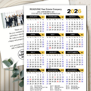 Cartes Pour Fêtes Annuelles Calendrier 2025 moderne photo d'entreprise Gold No