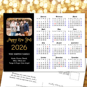Cartes Pour Fêtes Annuelles Calendrier 2025 Parties scintillant d'or moderne p