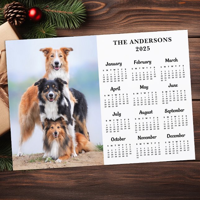 Cartes Pour Fêtes Annuelles Calendrier 2026 Animaux de compagnie Chien Famille (Créateur téléchargé)