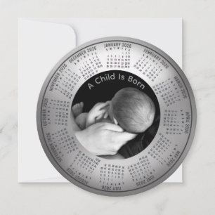 Cartes Pour Fêtes Annuelles Calendrier 2026 célébrant la naissance d'un enfant