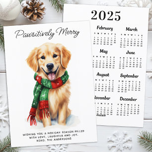 Cartes Pour Fêtes Annuelles Calendrier 2026 Chien Golden Retriever Noël Mignon