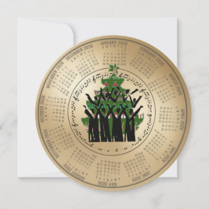 Cartes Pour Fêtes Annuelles Calendrier 2026 Chorale Chantant Arbre de Noël Fêt