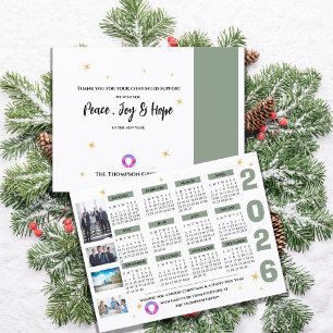 Cartes Pour Fêtes Annuelles Calendrier 2026 Entreprise Business Company Logo