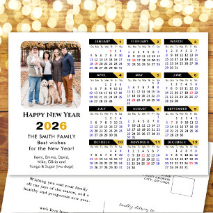 Cartes Pour Fêtes Annuelles Calendrier 2026 moderne Photo Black Gold Minimalis