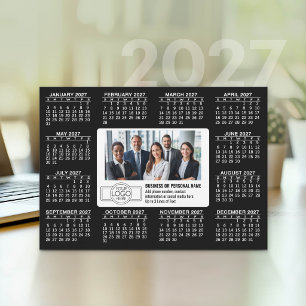 Cartes Pour Fêtes Annuelles Calendrier 2027 avec logo Coordonnées
