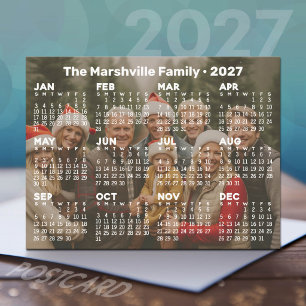Cartes Pour Fêtes Annuelles Calendrier 2027 avec photo de fond