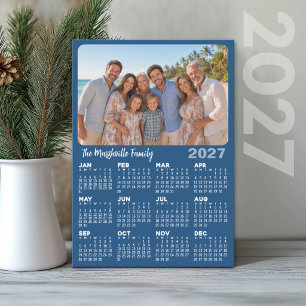 Cartes Pour Fêtes Annuelles Calendrier 2027 avec photo et texte personnalisé -