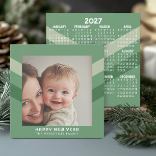 Cartes Pour Fêtes Annuelles Calendrier 2027 Bonne Année - Rayure Rétro